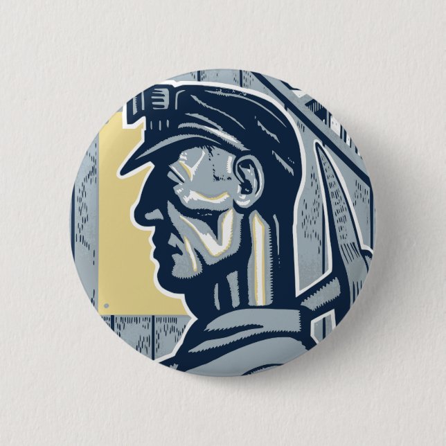 Vintage Miner Art Button (Front)