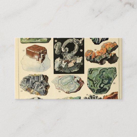 Vintage Minerals Rocks Geology Business Card