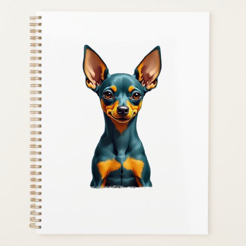 Vintage Miniature Pinscher Portrait Colorful Engra Planner