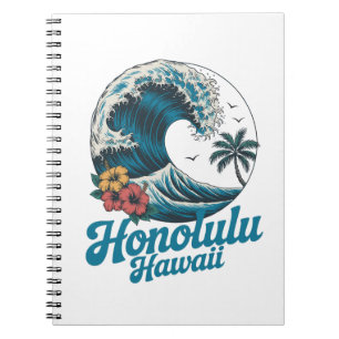 Vintage Minimal Honolulu Hawaii Aloha Travel Notebook