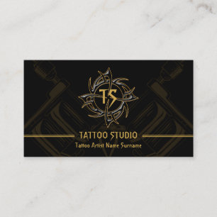 Vintage Minimal Modern Tattoo Studio Business Card