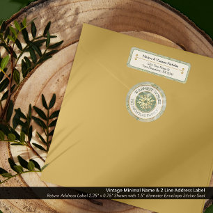 Vintage Minimal Name & 2 Line Address  Label