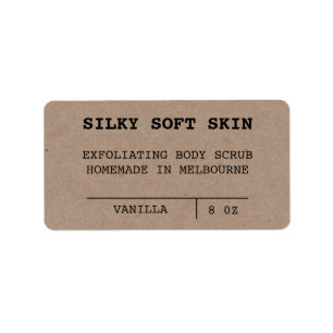 Vintage Minimalist Body Scrub Labels