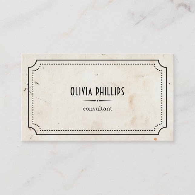 Vintage minimalist business card (Front)