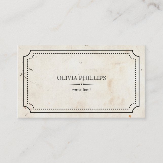 Vintage minimalist business card (Front)