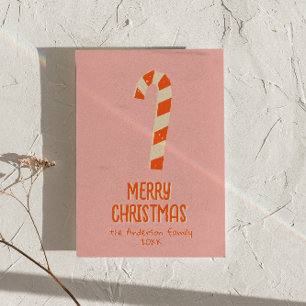 Vintage Minimalist Christmas Candy Bar Non-Photo Holiday Card