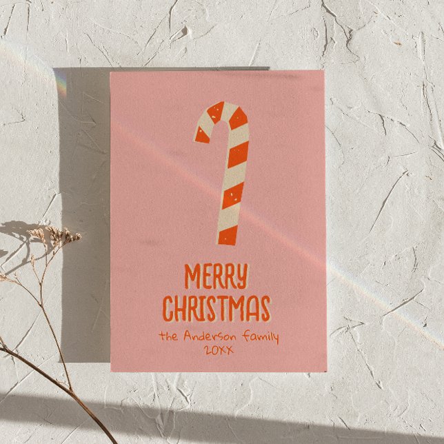 Vintage Minimalist Christmas Candy Bar Non-Photo Holiday Card (Creator Uploaded)