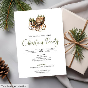 Vintage Minimalist Neutral Earthy Cozy Holiday Invitation