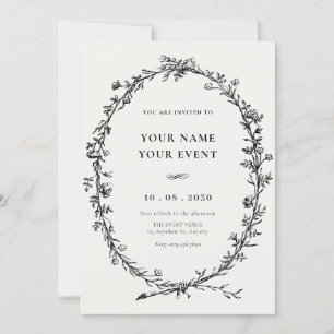 Vintage minimalist simple invitation