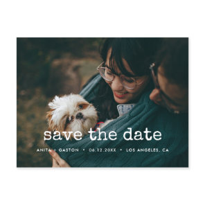 Vintage minimalist typewriter Save the date photo Announcement Postcard