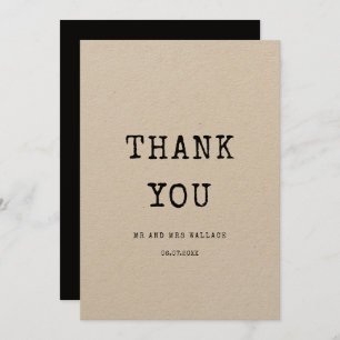 Vintage minimalist typewriter Thank you card