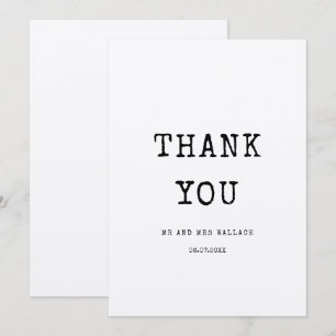 Vintage minimalist typewriter Thank you card