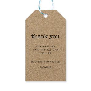 Vintage minimalist typewriter wedding gift tags