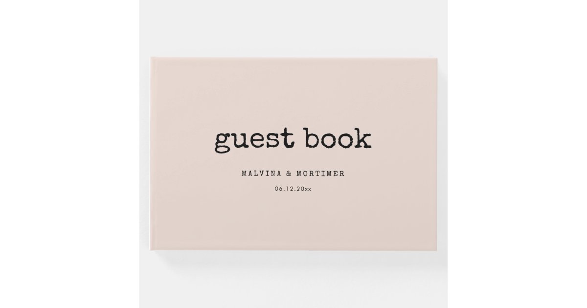 Vintage minimalist typewriter wedding guest book Zazzle
