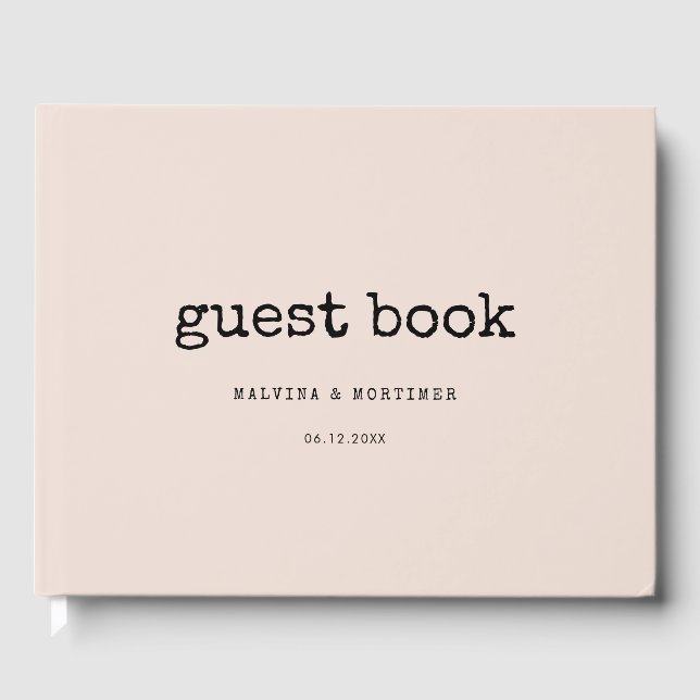 Vintage minimalist typewriter wedding guest book (Front)