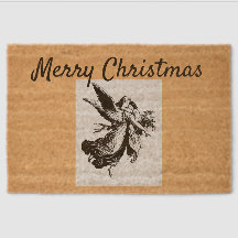 Vintage Minimalistic Merry Christmas Angel