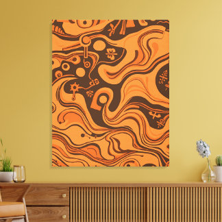 Vintage Minimalistic Psychedelic Pattern Canvas Print