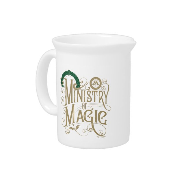 Vintage MINISTRY OF MAGIC™ Graphic Beverage Pitcher (Left)
