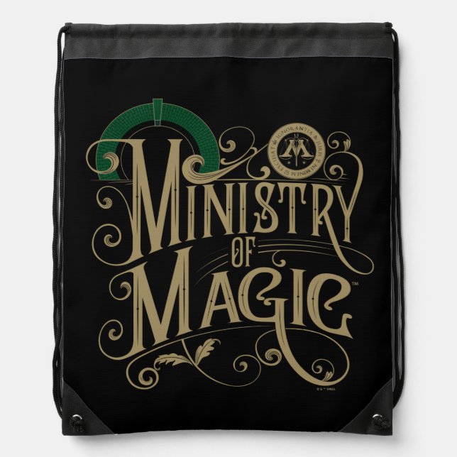 Vintage MINISTRY OF MAGIC™ Graphic Drawstring Bag (Front)