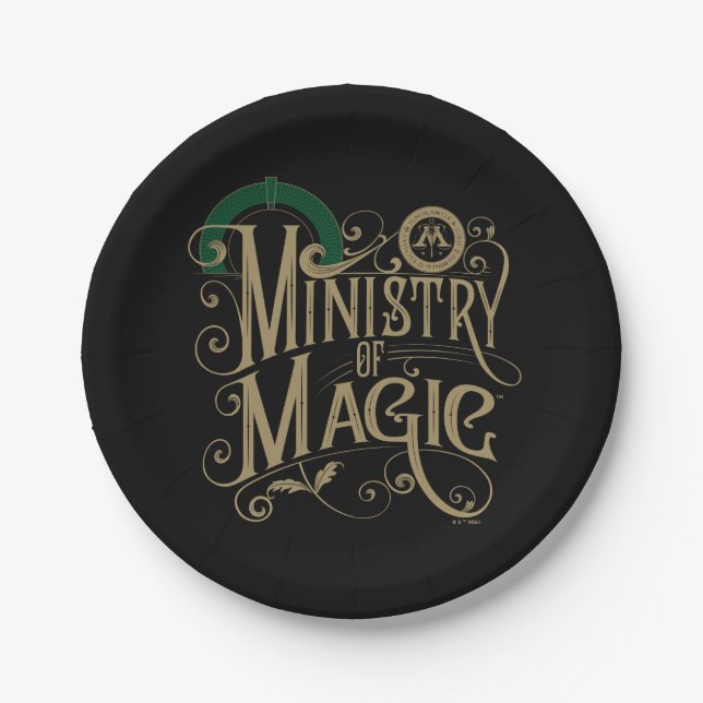Vintage MINISTRY OF MAGIC™ Graphic Paper Plates (Front)