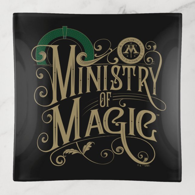 Vintage MINISTRY OF MAGIC™ Graphic Trinket Tray (Front)