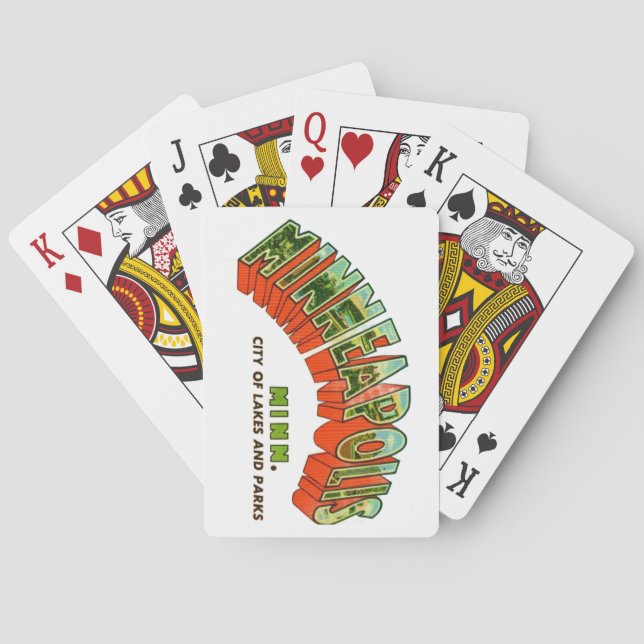 Vintage  Minneapolis Postcard Playing Cards (Back)