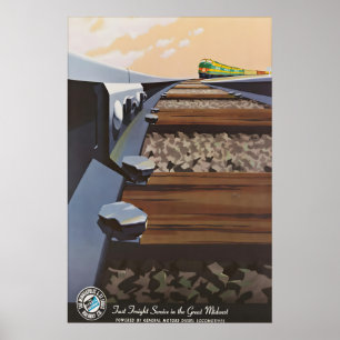 Vintage Minneapolis St Louis Railway Train Poster