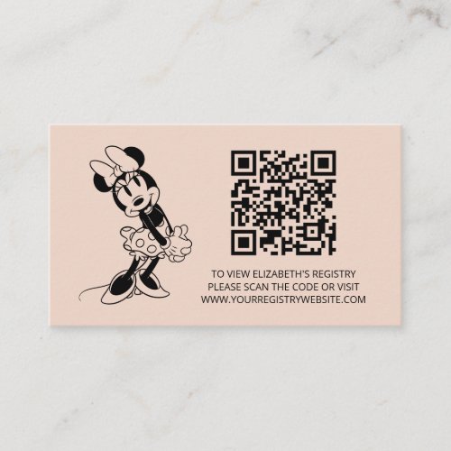 Vintage Minnie Mouse  Baby Shower Gift Registry Enclosure Card