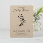 Vintage Minnie Mouse Baby Shower Invitation (Standing Front)