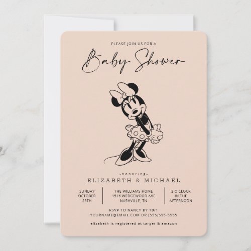 Vintage Minnie Mouse Baby Shower Invitation