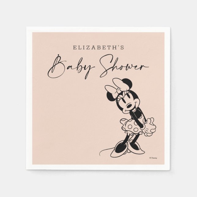 Vintage Minnie Mouse Baby Shower Napkins (Front)