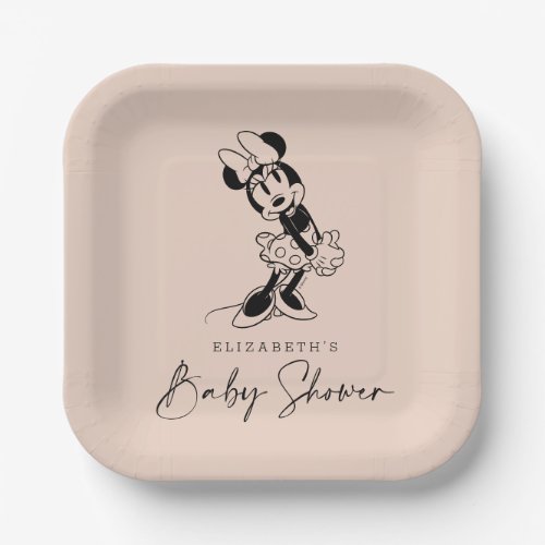 Vintage Minnie Mouse Baby Shower Paper Plates