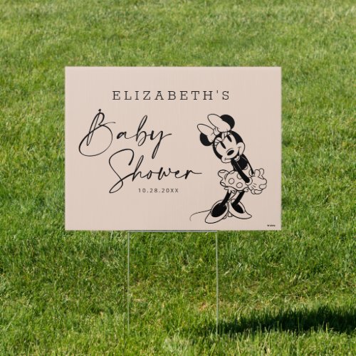 Vintage Minnie Mouse Baby Shower Sign