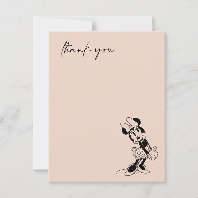 Vintage Minnie Mouse Baby Shower Thank You Card (Front)