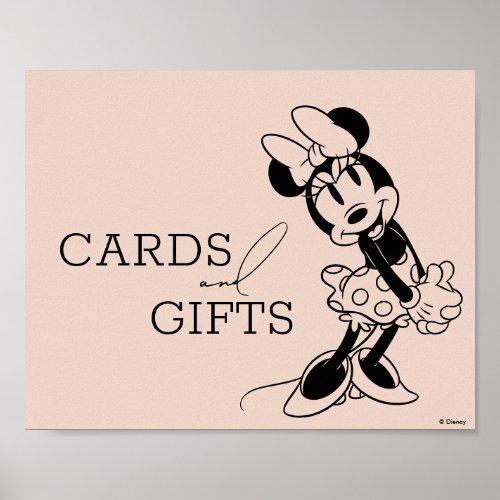 Vintage Minnie Mouse Cards and Gifts Baby Shower Poster