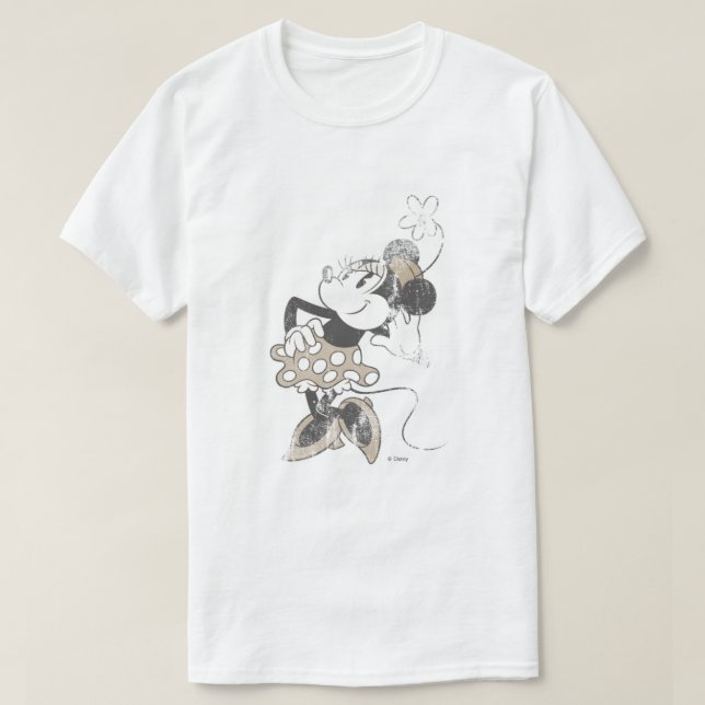 Vintage Minnie Mouse Retro Distressed Design T-Shirt (Design Front)