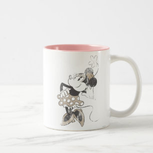 Vintage Minnie Mouse Retro Distressed Design Two-Tone Coffee Mug