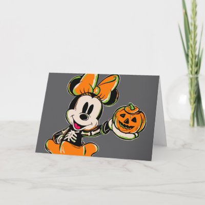 Vintage Minnie Mouse Skeleton Costume Card