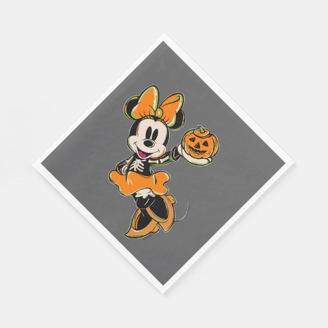 Vintage Minnie Mouse Skeleton Costume Napkins (Corner)