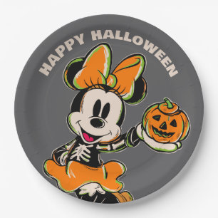 Vintage Minnie Mouse Skeleton Costume Paper Plates