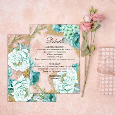 Vintage Mint Floral and Blush Wedding Details