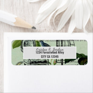 Vintage Mint French Pink Rose Paris Party Label
