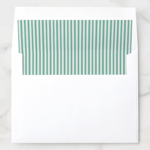 Vintage Mint Green and Light Gray Stripe  Envelope Liner