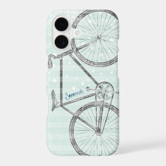 Vintage Mint Green Retro Bicycle Stripe Pattern iPhone 17 Case