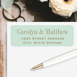 Vintage Mint Green Wedding Return Address Label