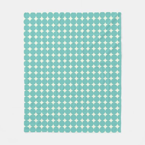 Vintage Mint Teal Green Geometric Dots Pattern  Fleece Blanket