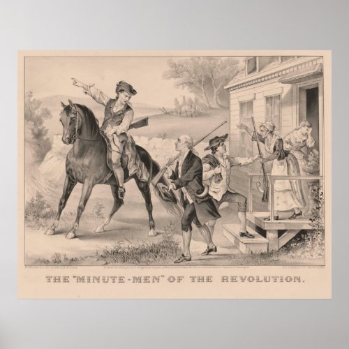 Vintage Minutemen of The Revolution Illustration Poster