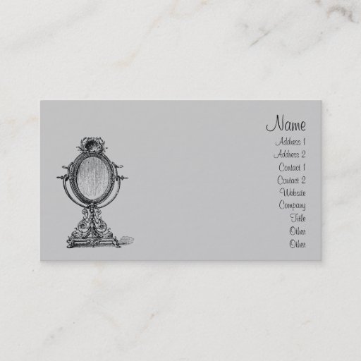 Customizable Vintage Mirror Business Card Templates