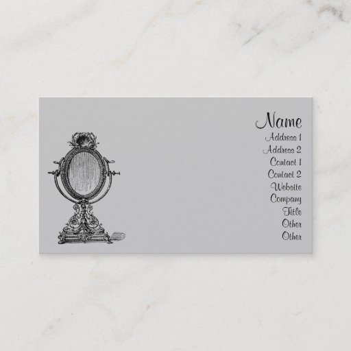 Customizable Vintage Mirror Business Cards
