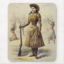 Vintage Miss Annie Oakley, Western Cowgirl Mouse Pad
